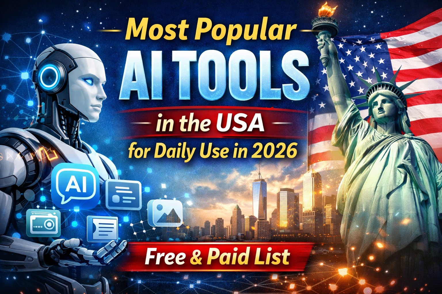 Most Popular AI Tools in the USA for Daily Use in 2026 – Free & Paid List