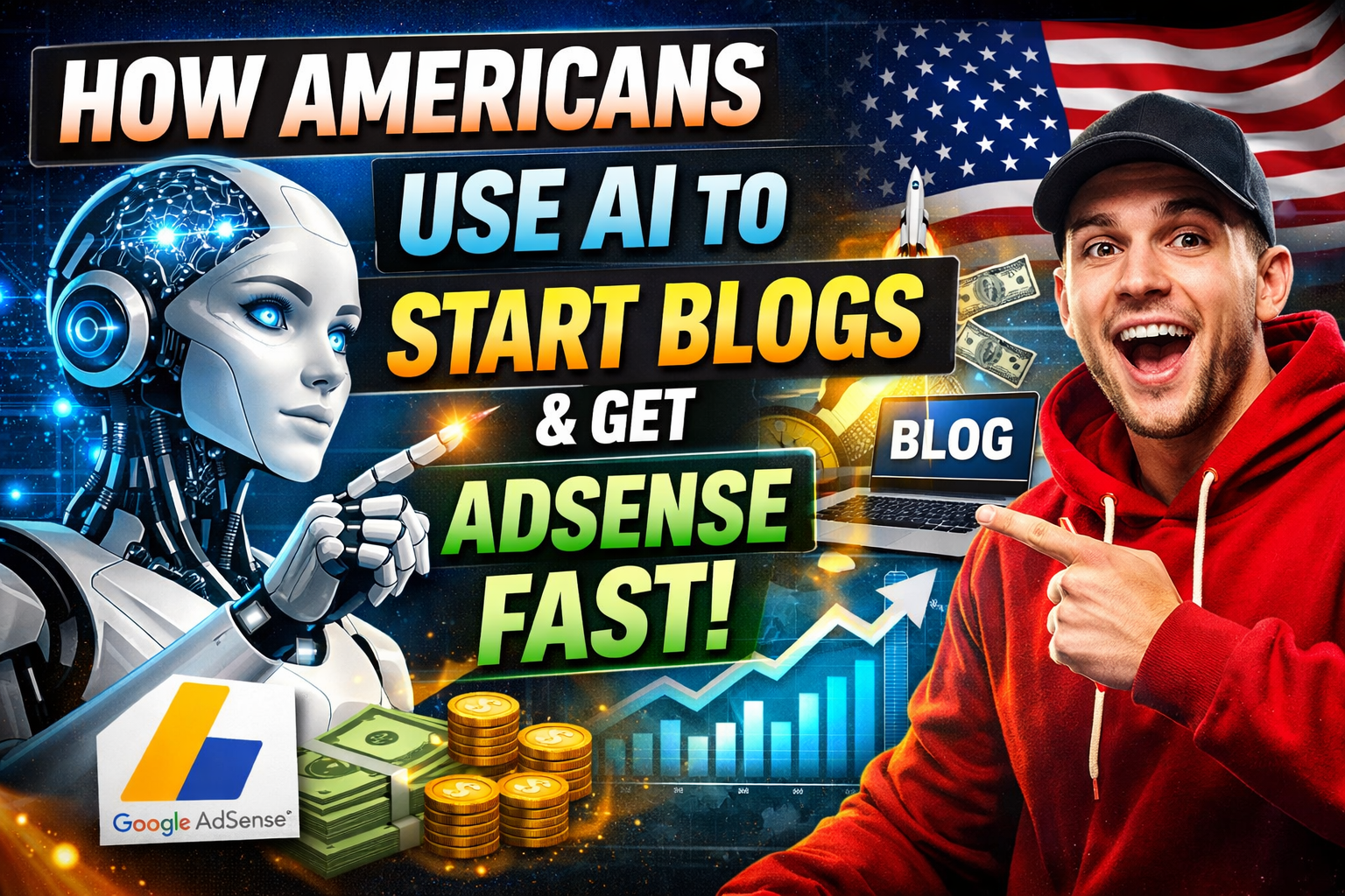 How Americans Use AI to Start Blogs & Get AdSense Fast